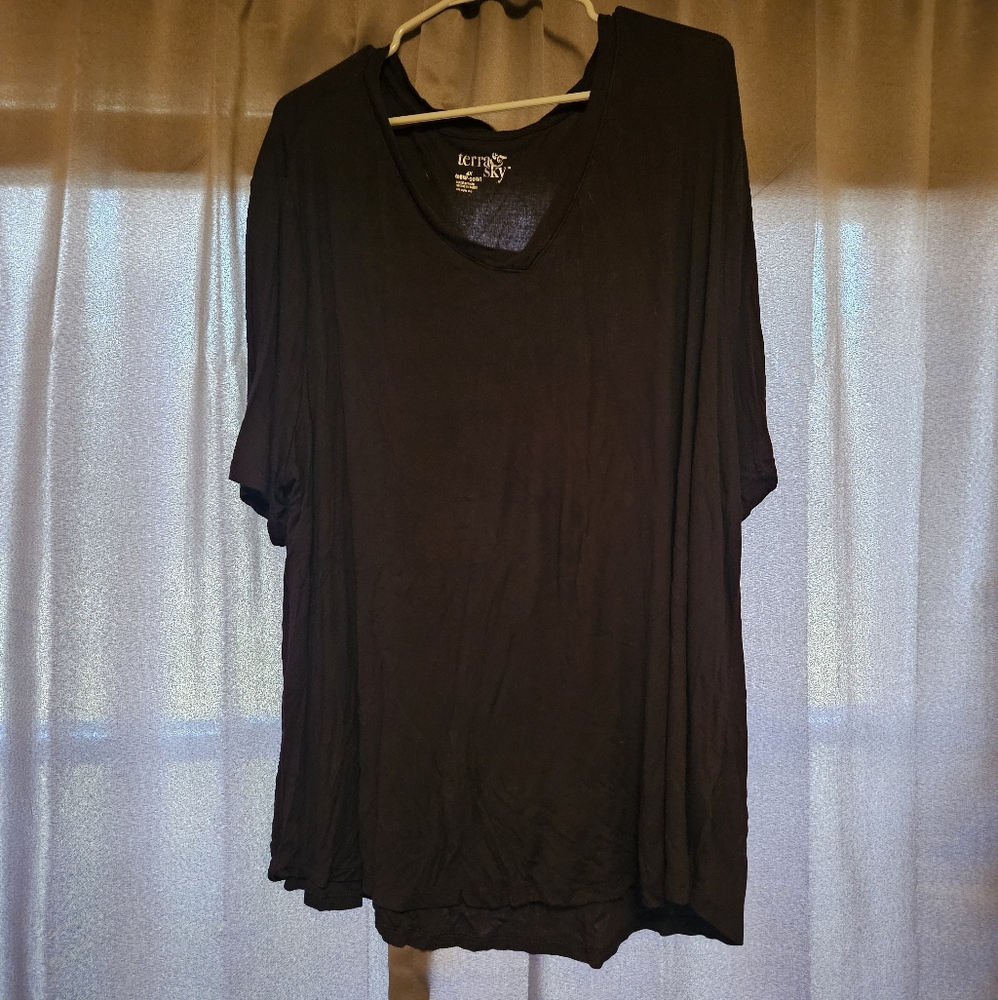 Terra & Sky Black Short Sleeve Women's Tee 4x
